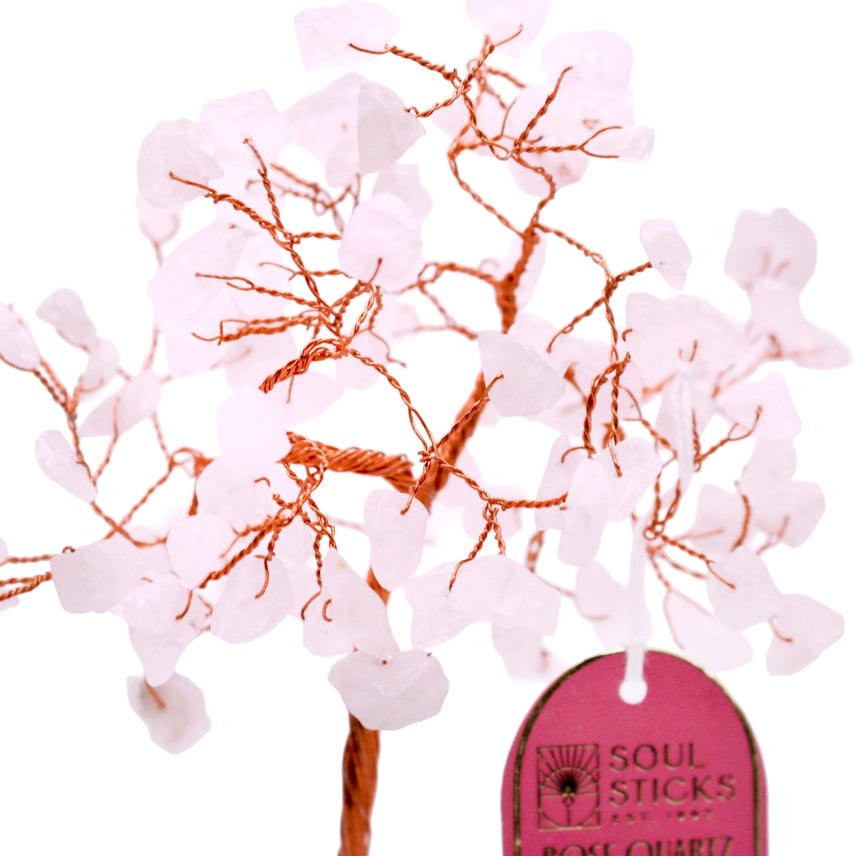 Decorative branch with pink flowers and orange twigs, branded 'Soul Sticks'.