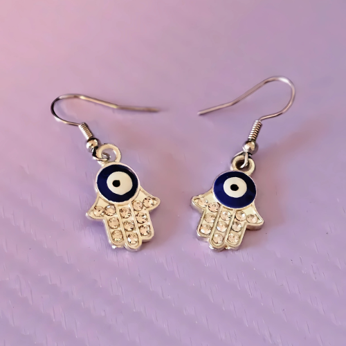 Hamsa Hand Earrings Crystal