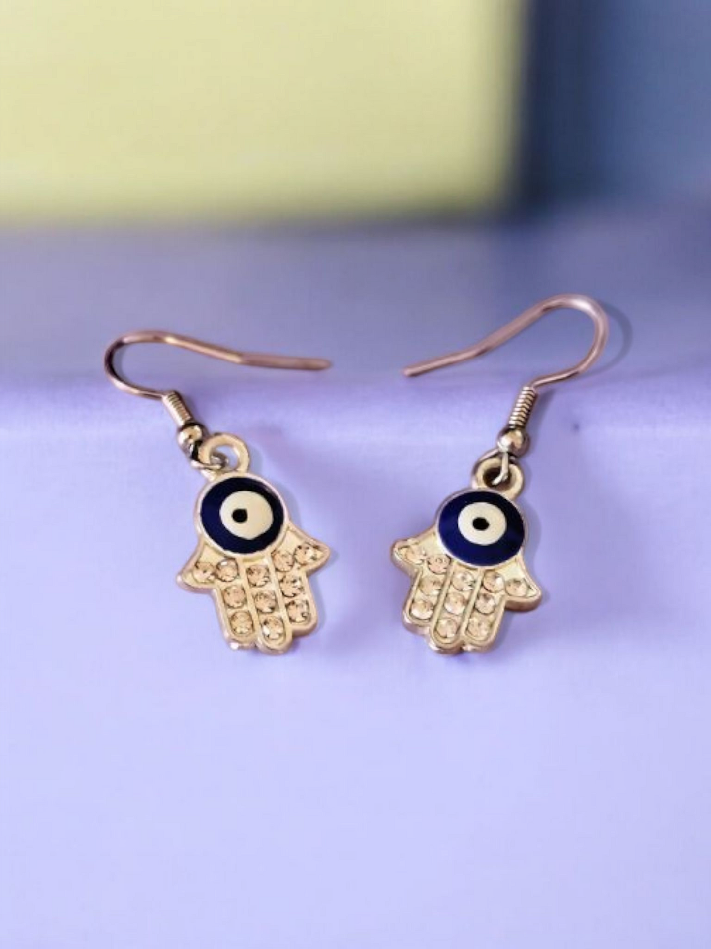 Hamsa Hand Earrings Crystal