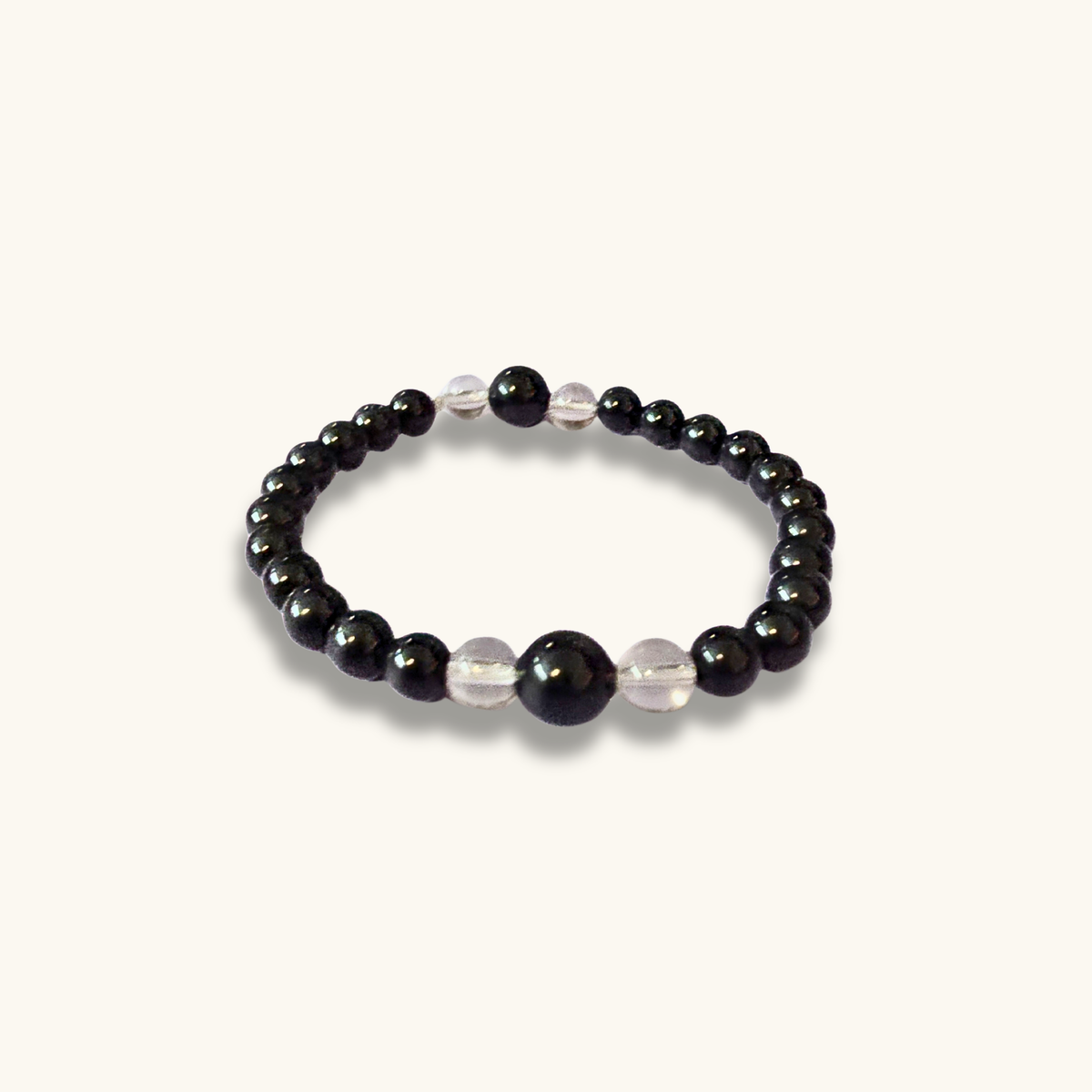 Black Tourmaline & Clear Quartz Bracelet