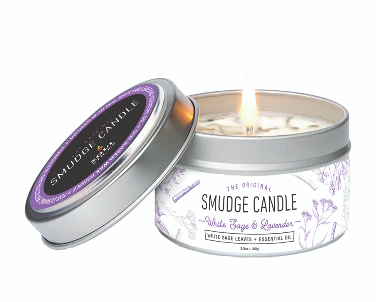 Smudge Lites Candles - White Sage & Lavender Smudge