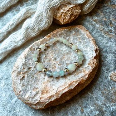 Moonstone & Rainbow Fluorite Bracelet