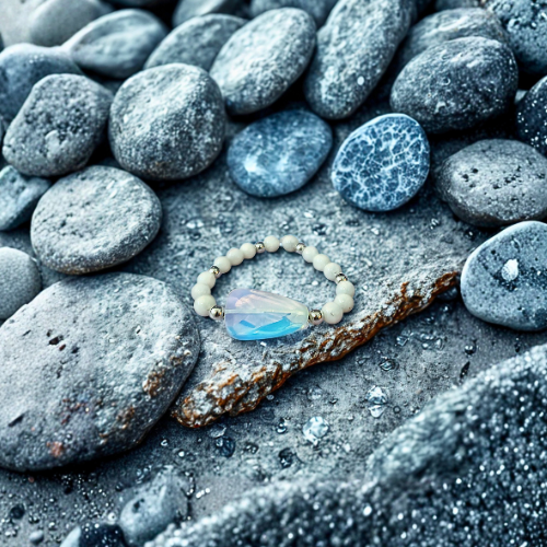 Moonstone & Angel Aura Quartz Bracelet