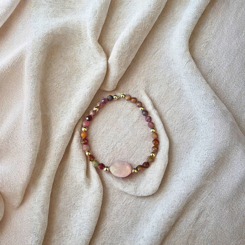 Natural Ruby & Kunzite Bracelet