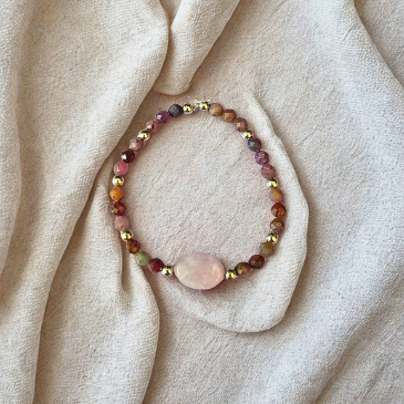 Natural Ruby & Kunzite Bracelet
