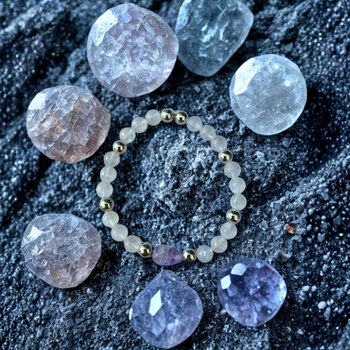 Moonstone and Fluorite Bracelet