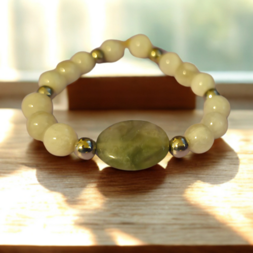 Moonstone and Fluorite Bracelet