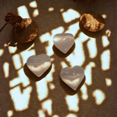 Selenite Heart Puffs