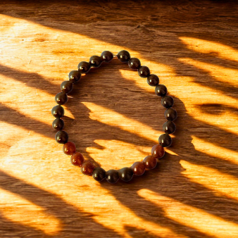 Black Tourmaline & Red Carnelian Bracelet