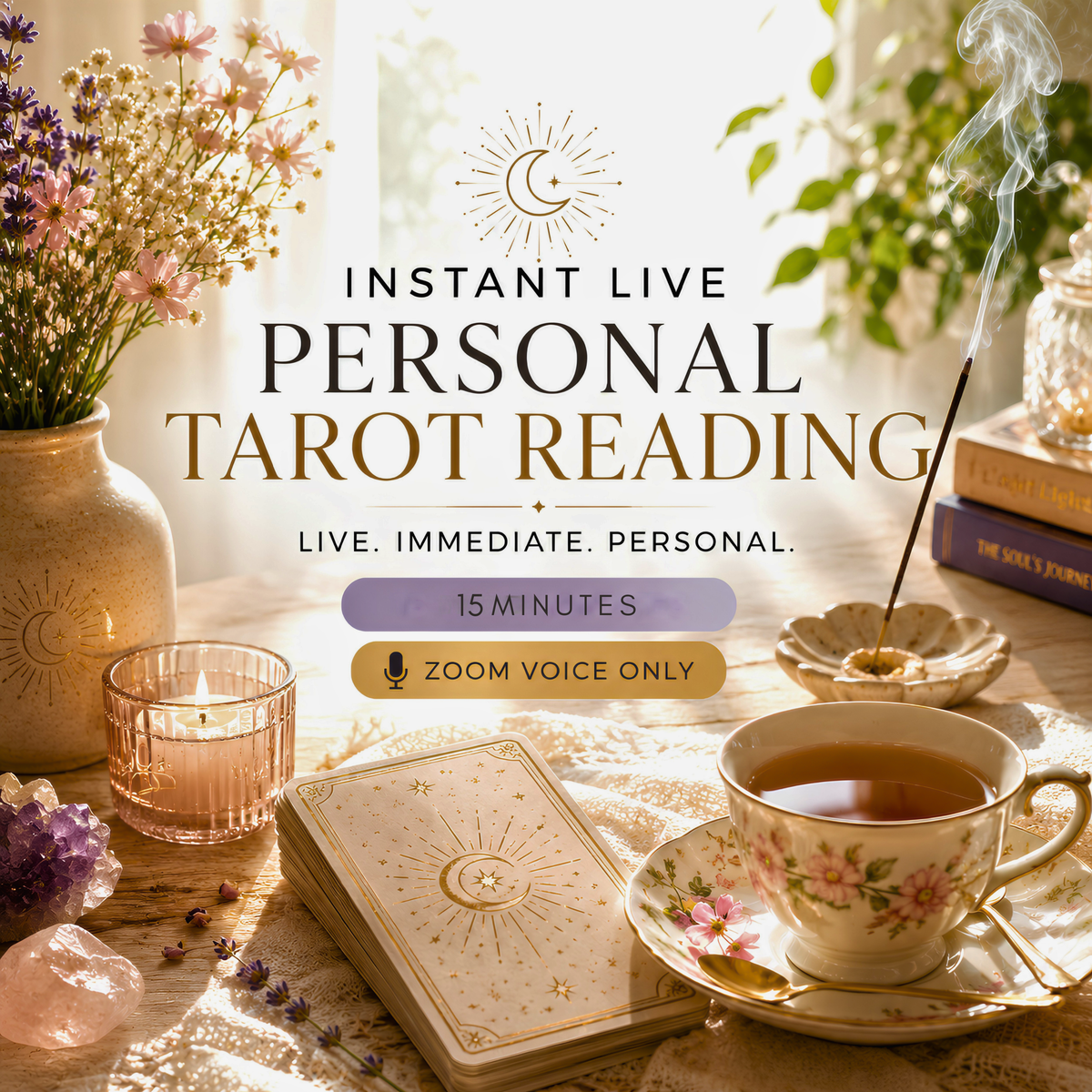 Instant Live Personal Tarot Reading 15Mins – Zoom Voice Only