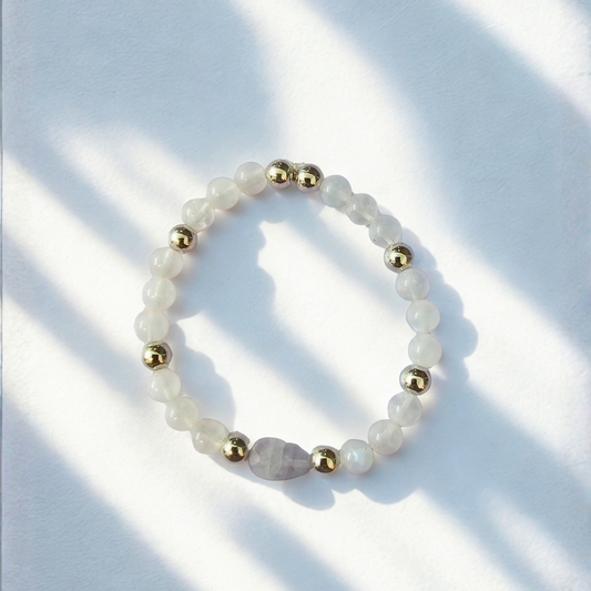 Moonstone and Fluorite Bracelet