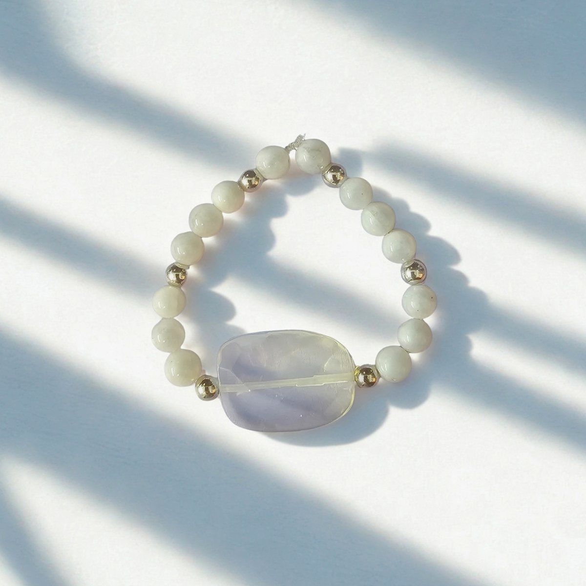 Moonstone & Angel Aura Quartz Bracelet