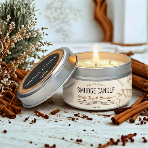 Smudge Lites Candles- White Sage & Cinnamon 100 G
