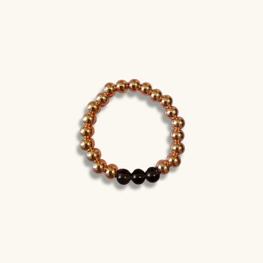 100% Copper & Smoky Quartz Bracelet
