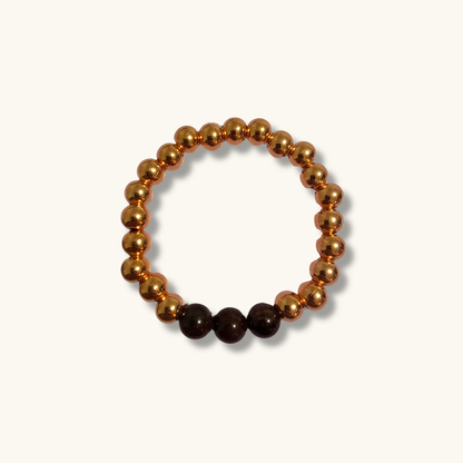 100% Copper & Red Agate Bracelet