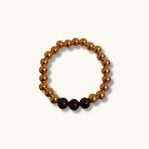 100% Copper & Red Agate Bracelet