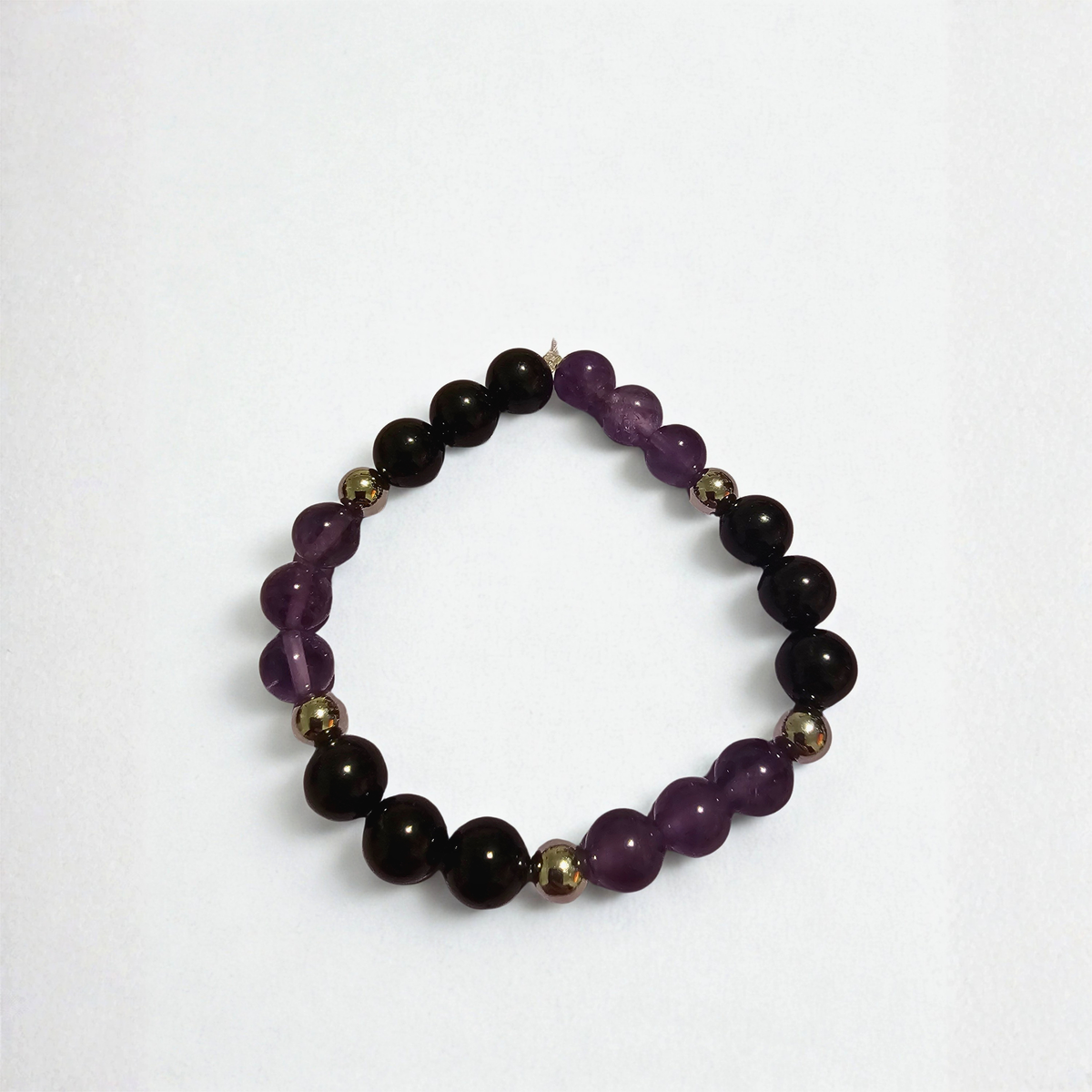 Amethyst & Black Tourmaline Bracelet