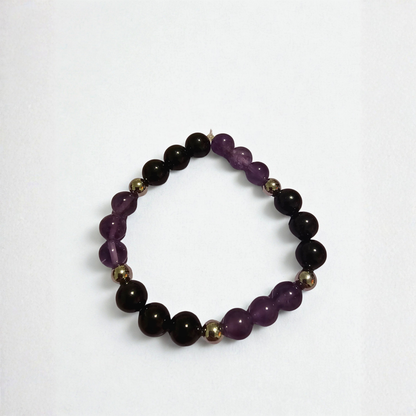 Amethyst & Black Tourmaline Bracelet