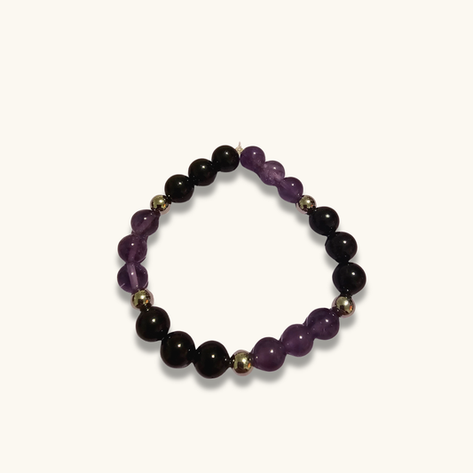 Amethyst & Black Tourmaline Bracelet