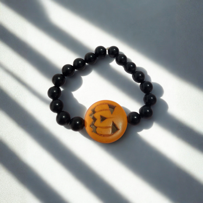 Black Tourmaline Jack-o'-lantern Bracelet