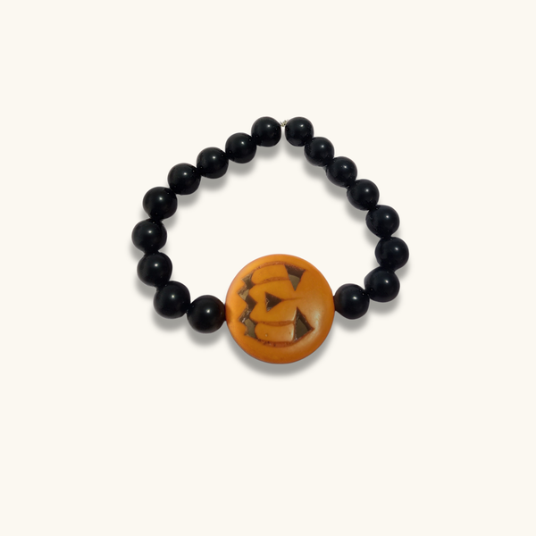 Black Tourmaline Jack-o'-lantern Bracelet