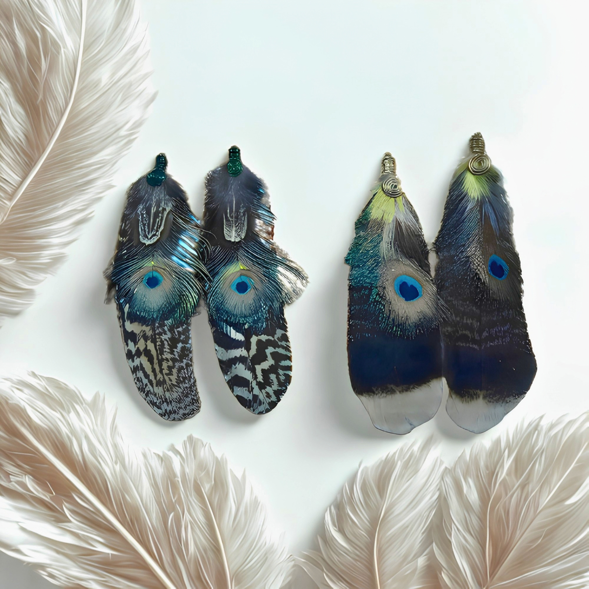 Assorted Peacock Feather Earrings
