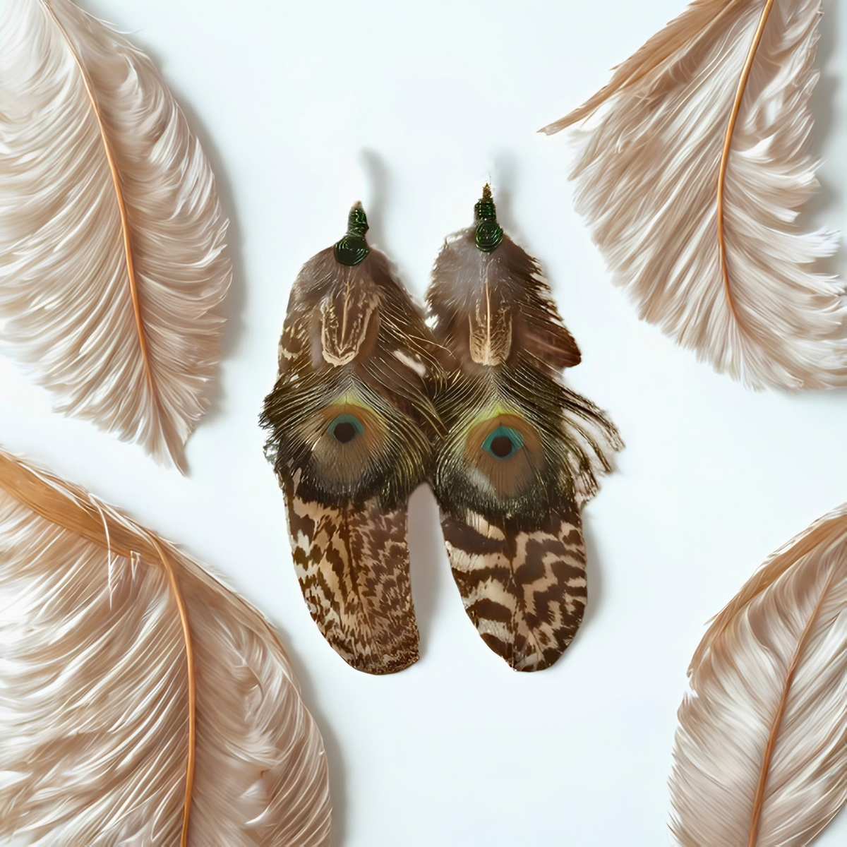 Assorted Peacock Feather Earrings