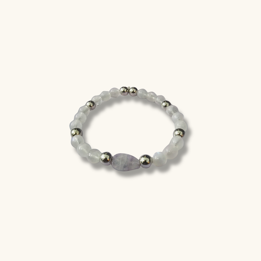 Moonstone and Fluorite Bracelet