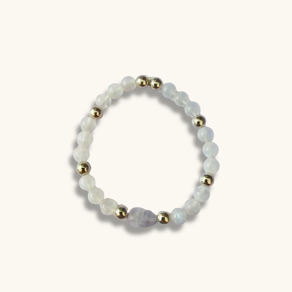 Moonstone and Fluorite Bracelet