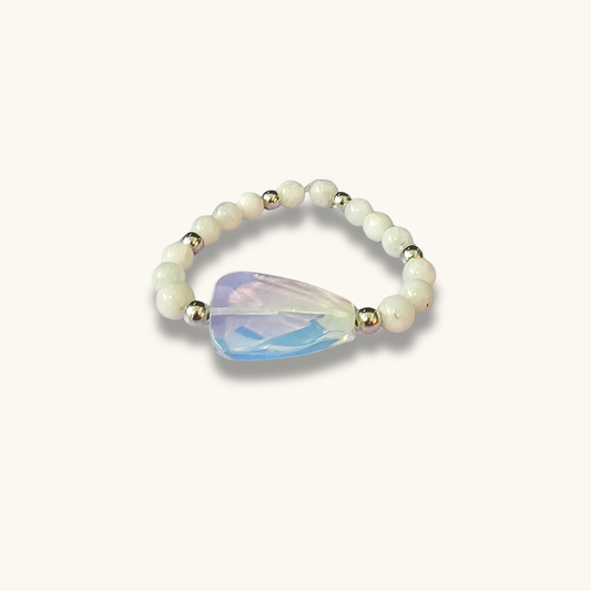Moonstone & Angel Aura Quartz Bracelet