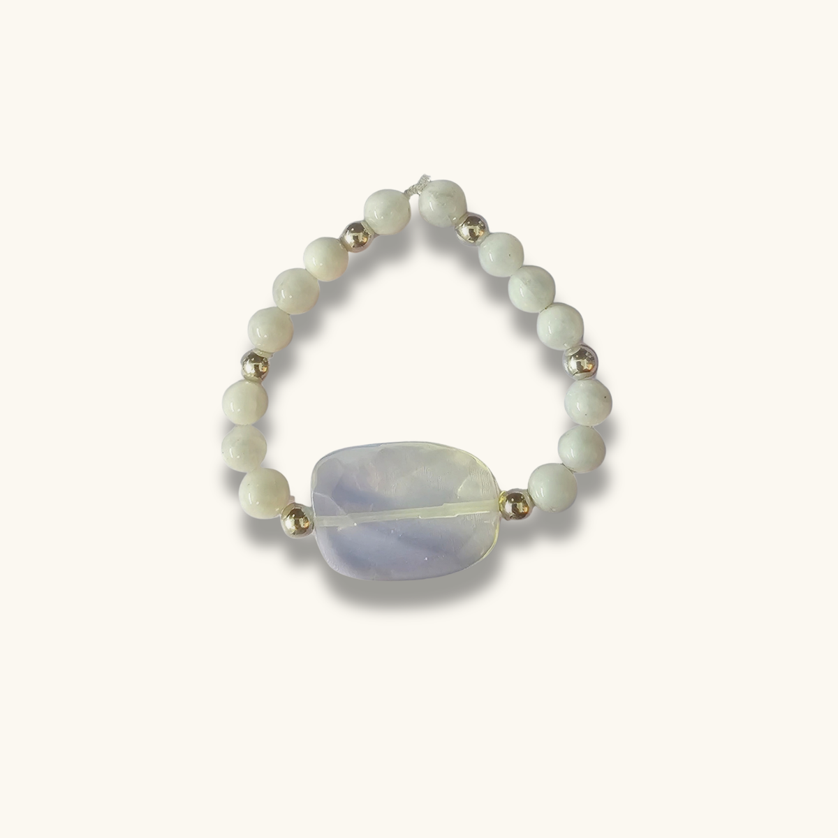 Moonstone & Angel Aura Quartz Bracelet