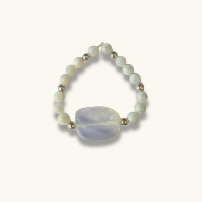 Moonstone & Angel Aura Quartz Bracelet