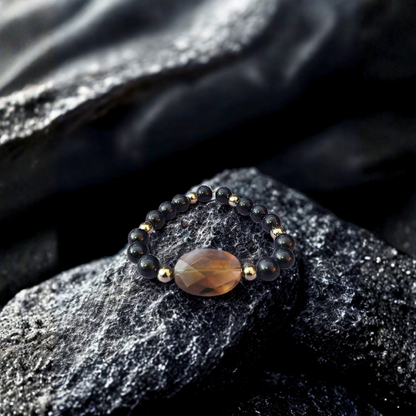 Smoky Quartz & Black Tourmaline Bracelet