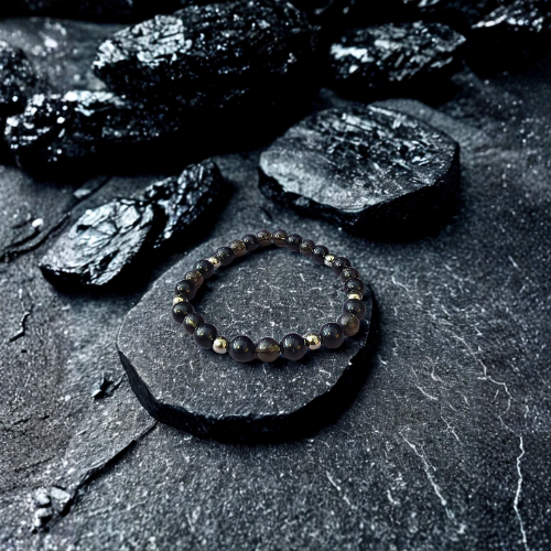 Black Tourmaline & Smoky Quartz Bracelet