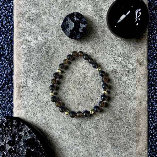Black Tourmaline & Smoky Quartz Bracelet