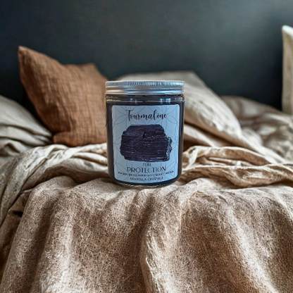 Black Tourmaline Crystal Candle