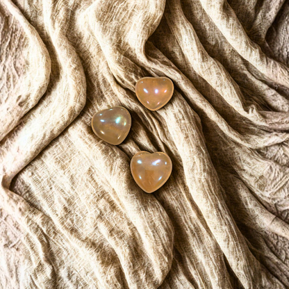 Angel Aura Rose Quartz Heart Puffs