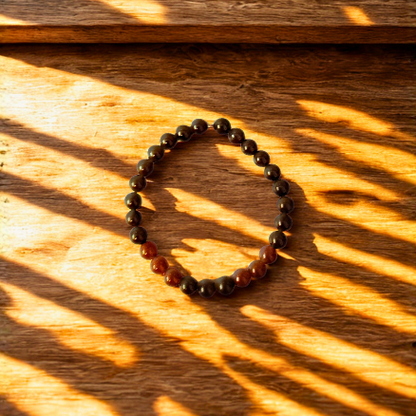 Black Tourmaline & Red Carnelian Bracelet