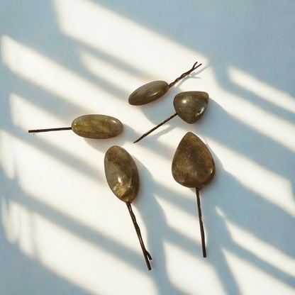 Natural Labradorite Hair Pin