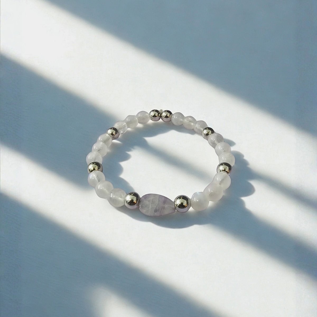 Moonstone and Fluorite Bracelet