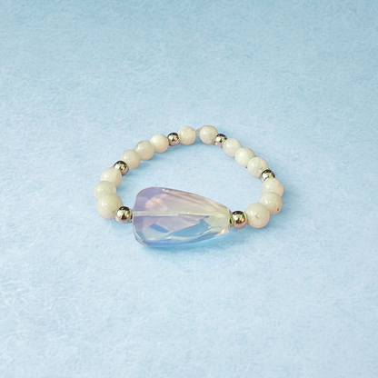 Moonstone & Angel Aura Quartz Bracelet