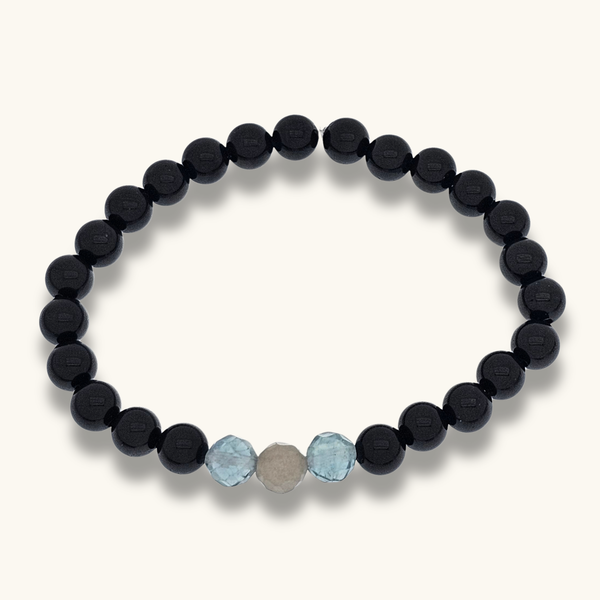 Rainbow Fluorite & Black Tourmaline Bracelet