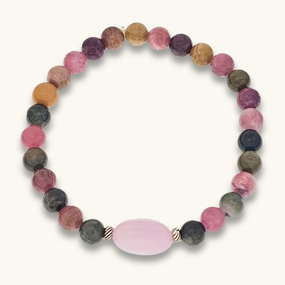 Rainbow Tourmaline & Kunzite Bracelet