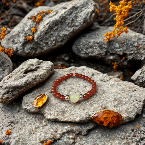Citrine & Red Carnelian Bracelet